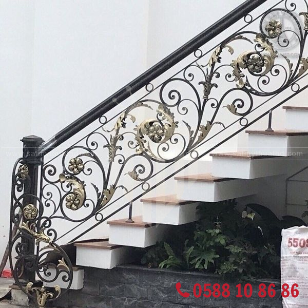 Cầu thang sắt mỹ thuật phong cách tối giản, thanh lịch