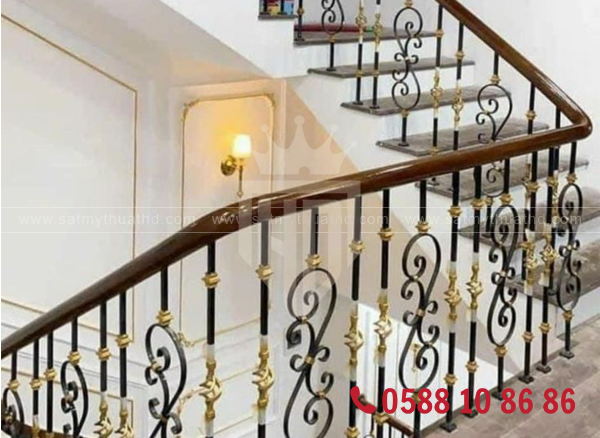 Cầu thang sắt mỹ thuật đẹp, thiết kế tối giản hiện đại