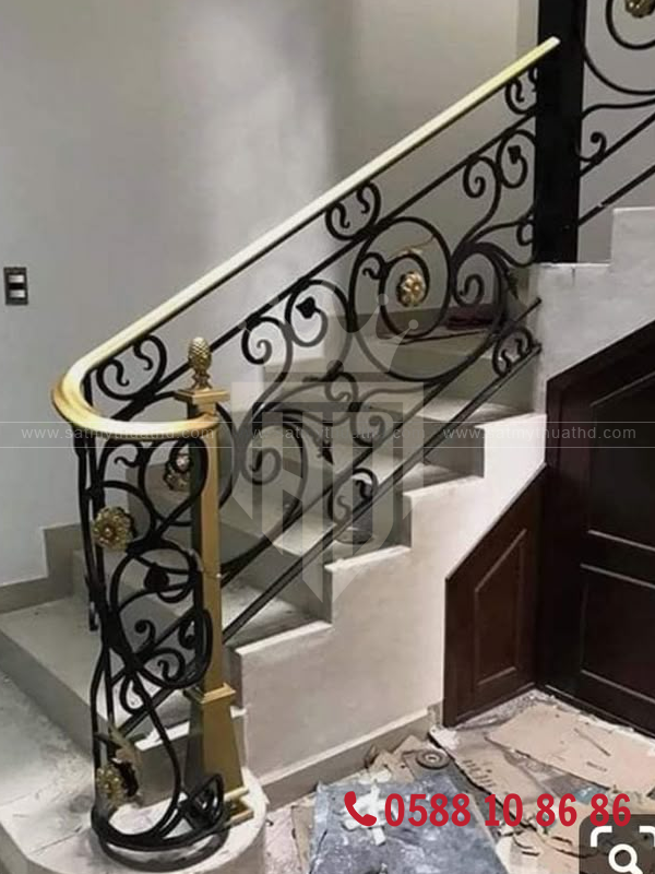 Cầu thang sắt nghệ thuật đơn giản mà tinh tế