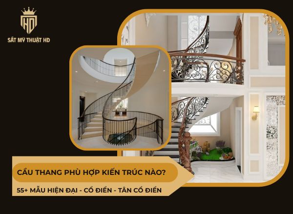 Cầu thang sắt phù hợp với phong cách kiến trúc nào