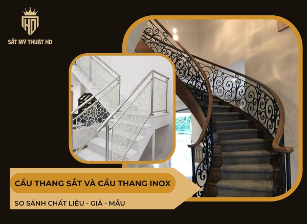 cầu thang sắt và cầu thang inox