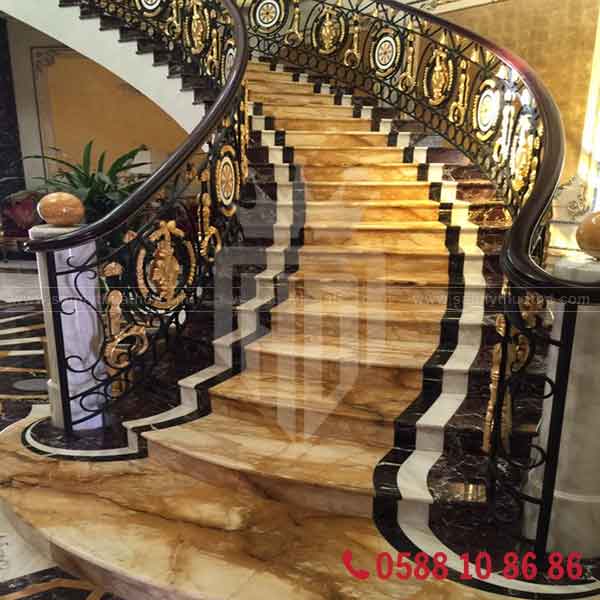 Cầu thang sắt mỹ thuật với hoa văn cổ điển