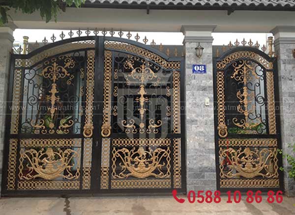 Cửa cổng bông gang hiện đại