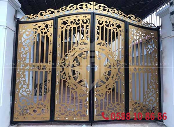 Cổng CNC 4 cánh thiết kế theo yêu cầu, cá nhân hóa họa tiết