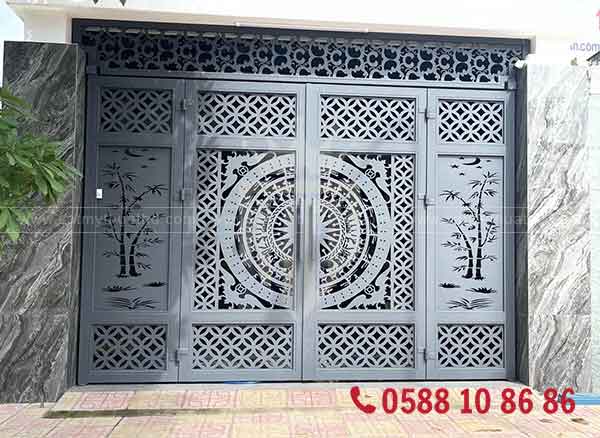 Cổng CNC 4 cánh thiết kế tối giản, đường nét thanh thoát