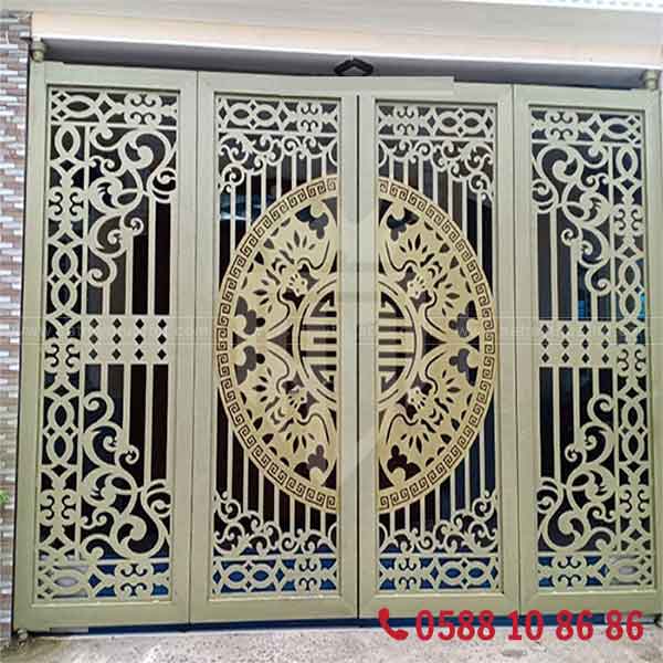 Cửa cổng sắt CNC 4 cánh tự động với thiết kế hiện đại