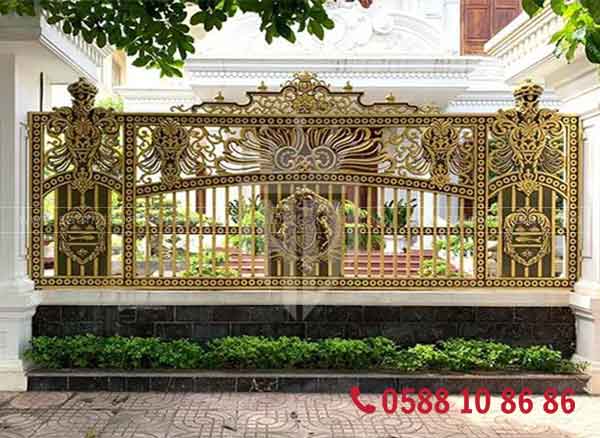 Hàng rào nhôm đúc họa tiết hoa văn sang trọng