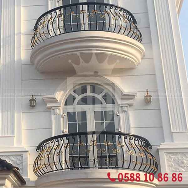 Lan can sắt cong phong cách tối giản