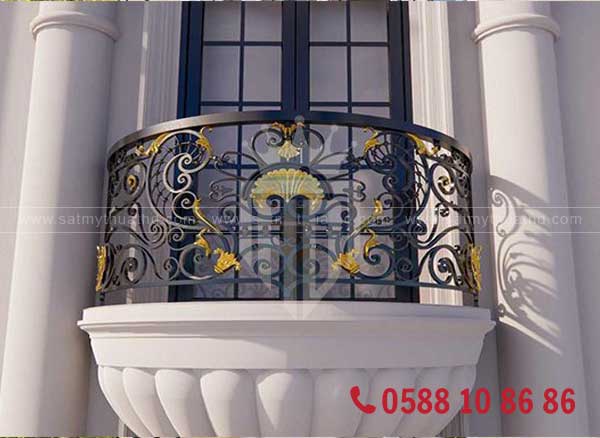  Lan can sắt cong đơn giản hiện đại
