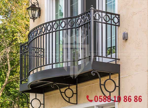  Lan can sắt cong đơn giản hiện đại
