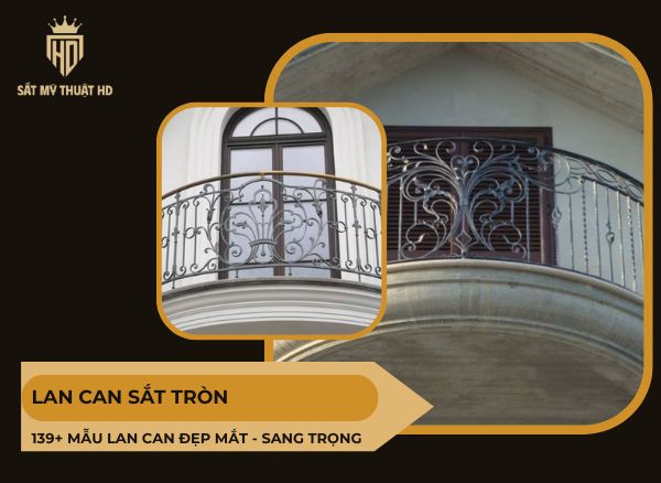 Lan can sắt tròn