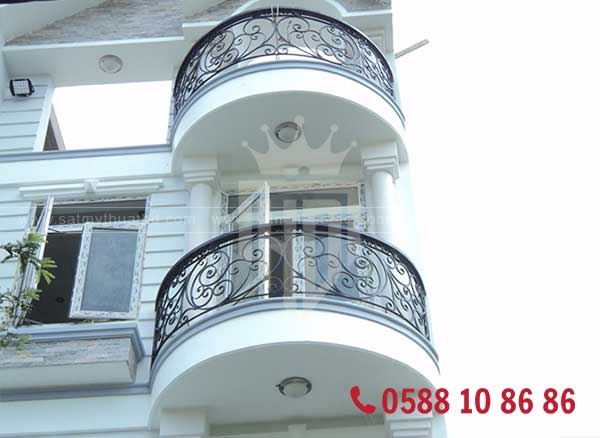 Lan can sắt tròn ngoài trời chống gỉ sét