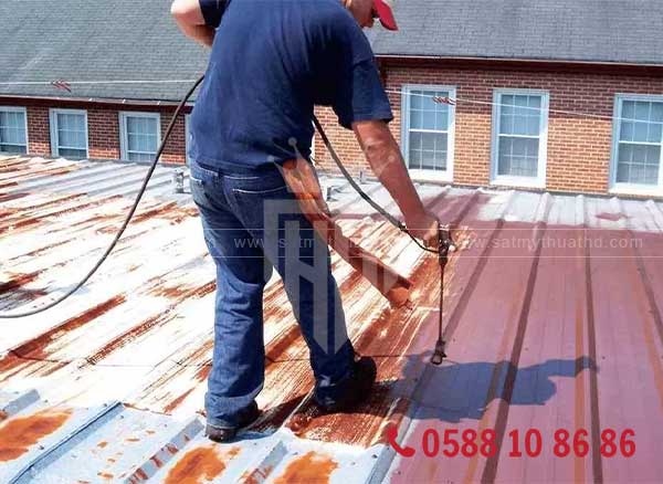 Lớp sơn lót chống rỉ trên lan can sắt mỹ thuật