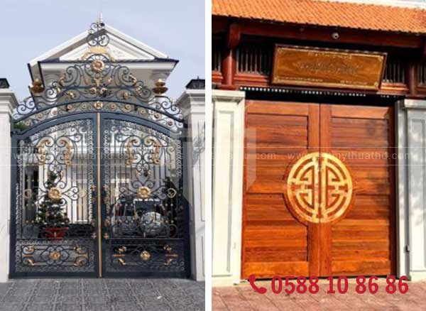 So sánh cửa cổng sắt và gỗ