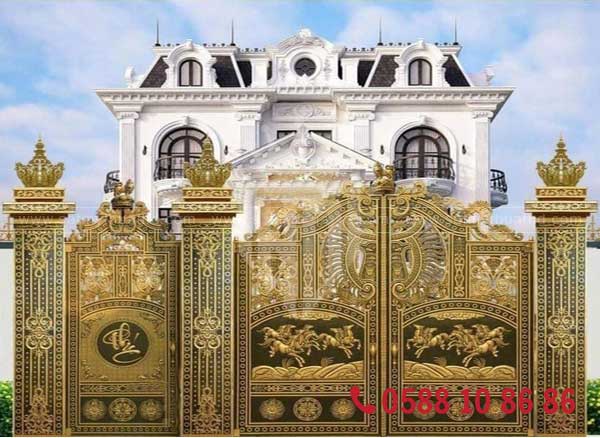 Cổng vòm 3 cửa hướng Đông Nam hợp phong thủy Mộc