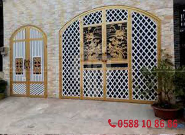 Cổng vòm sắt dạng lưới mắt cáo CNC