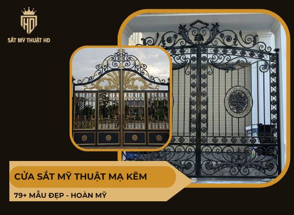 Cửa sắt mỹ thuật mạ kẽm