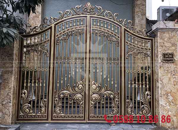 Hoa văn sắt uốn cho cổng vòm biệt thự