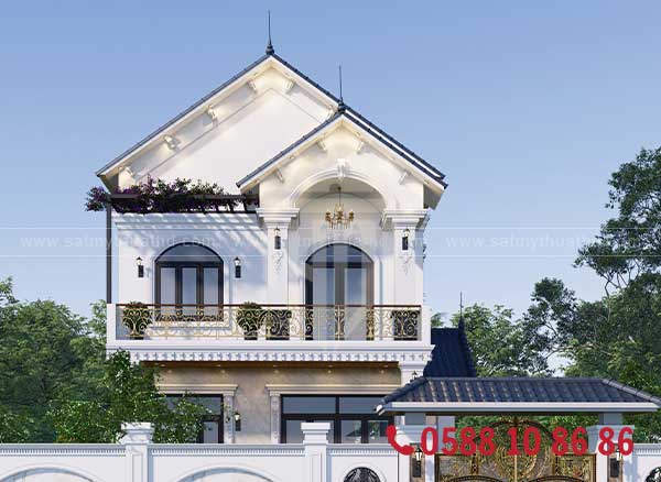 Lan can sắt cổ điển cho biệt thự mái thái