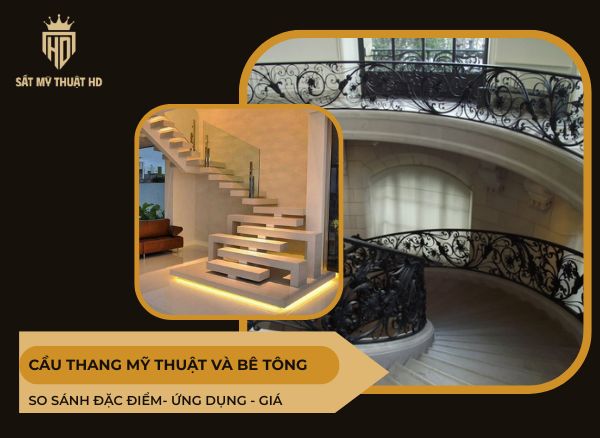 So sánh cầu thang sắt và cầu thang bê tông