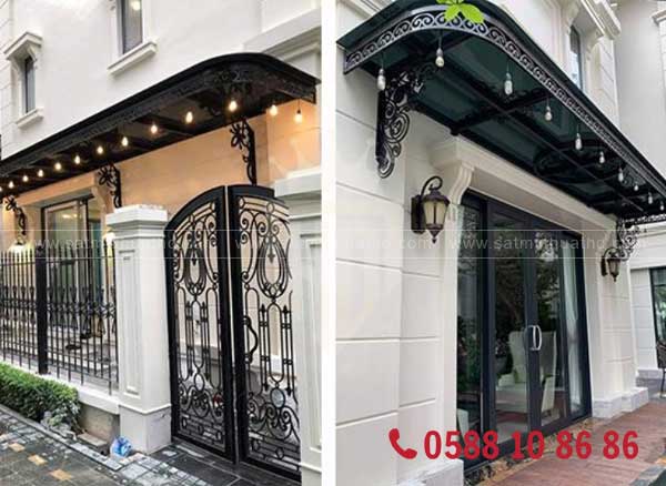 Mái hiên kính biệt thự hiện đại