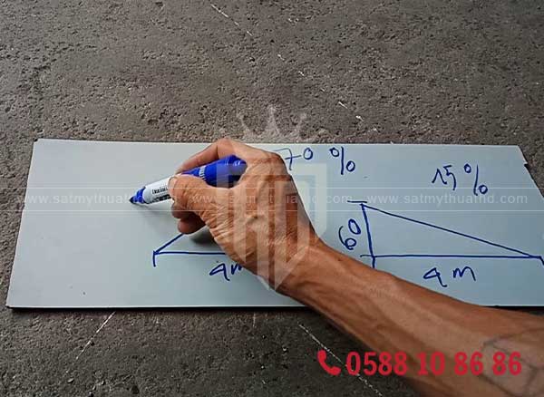 Ví dụ độ dốc mái sảnh