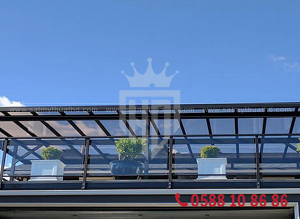 Bạt che mái kính ngoài trời sân thượng