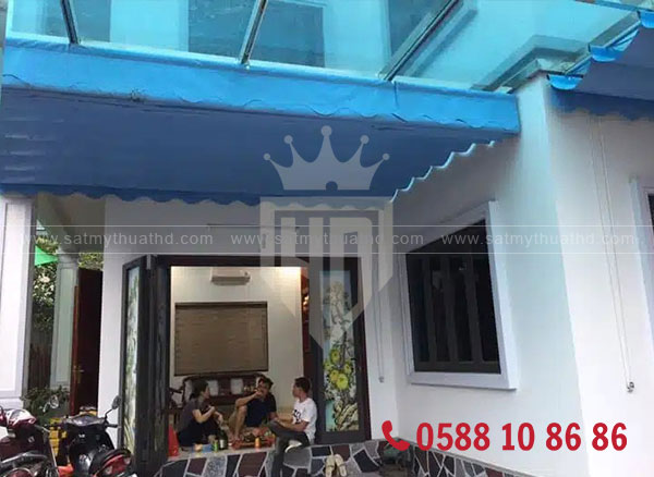 Bạt trần che mái kính ngoài trời cho nhà phố