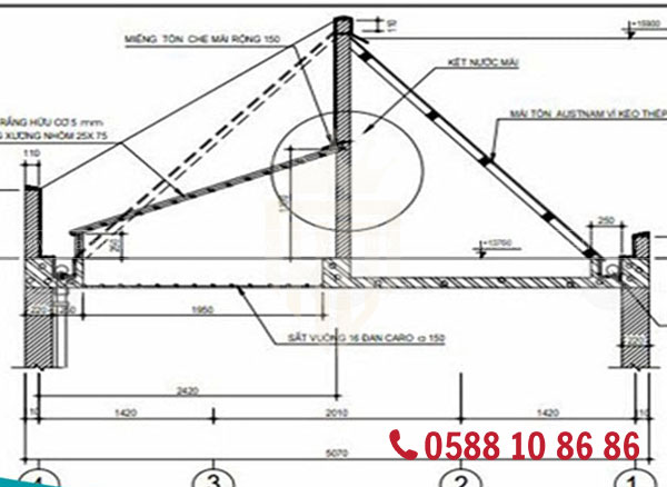 Chi tiết mái kính giếng trời cad an toàn
