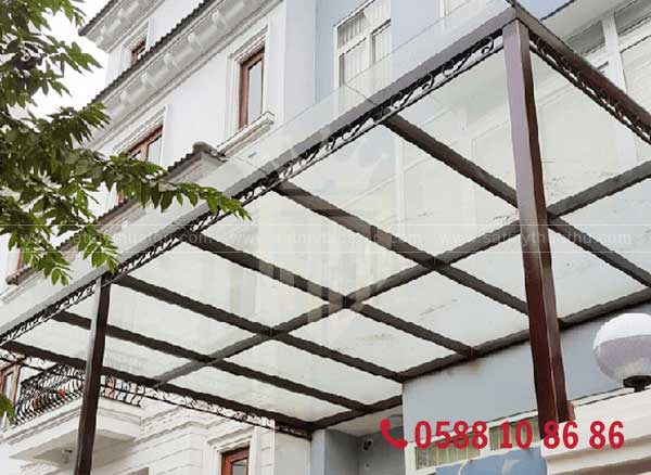 Kính cường lực dùng cho mái kính khung thép
