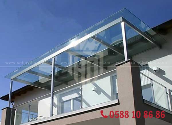 Mái kính ban công kính cường lực 12mm