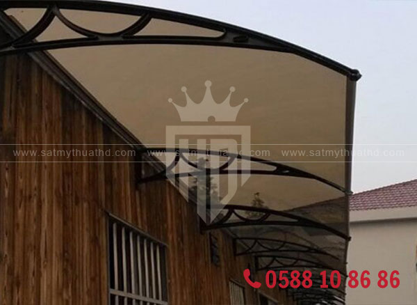  Mái hiên kính đơn giản chống tia UV