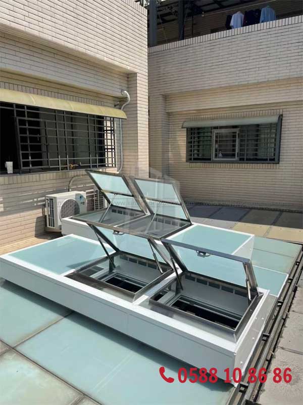 Vận hành mái kính giếng trời bằng remote