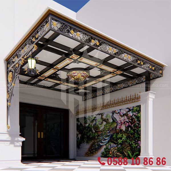 Mái kính cường lực cho biệt thự