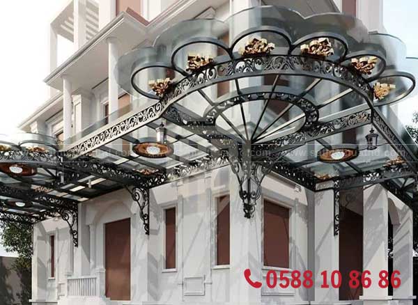 Mái kính sắt mỹ thuật phong cách châu Âu

