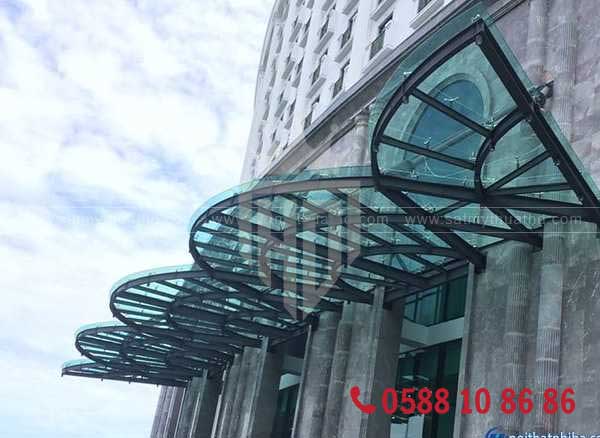 Mái kính sảnh cường lực cho nhà phố thương mại (shophouse)
