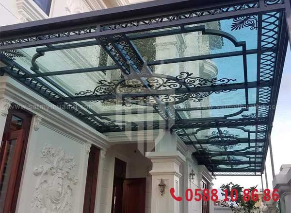 Mái kính sảnh cho khách sạn mini, nhà nghỉ trong thành phố
