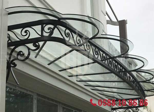 Mái kính sảnh cường lực cho nhà mặt phó